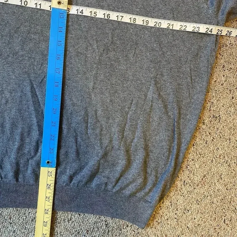 Foxcroft Gray Cotton Cashmere Blend Pullover V-Neck Sweater Mens Sz XXL Soft